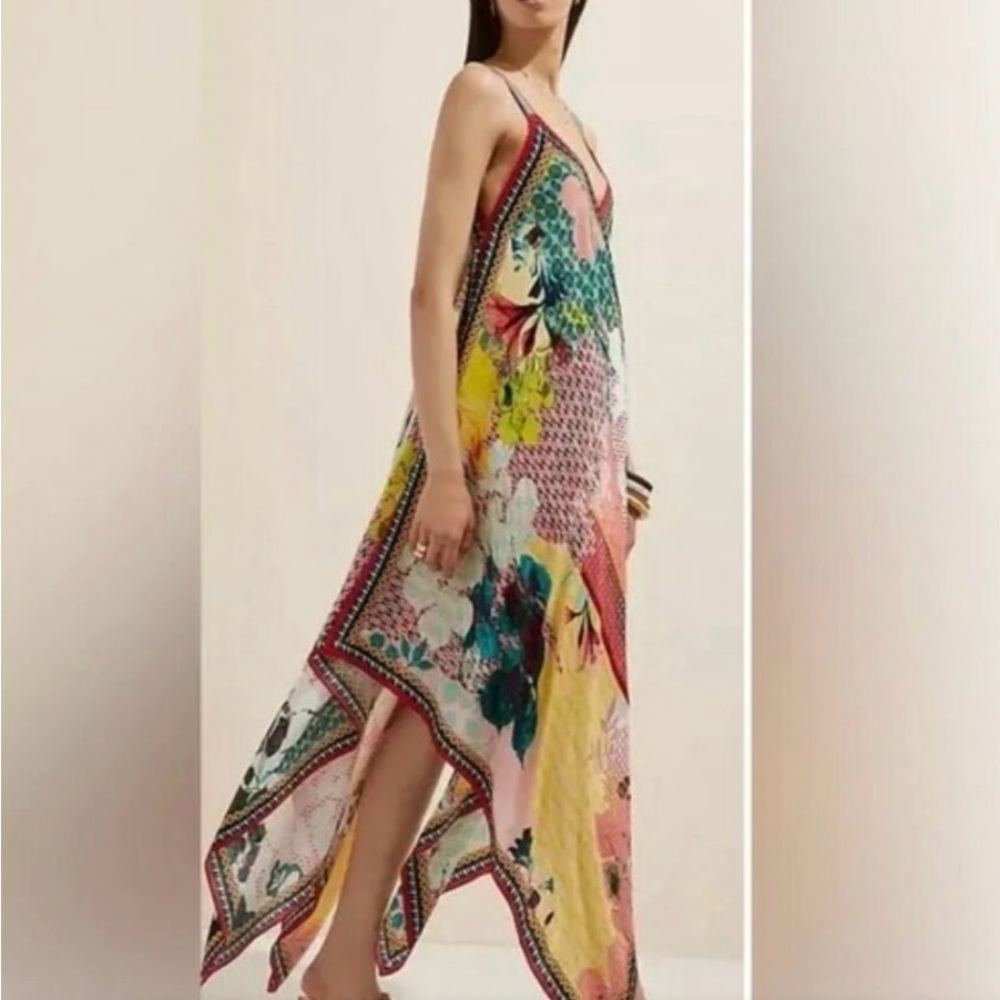 Gorgeous Anthropologie Bhanuni by Jyoti floral maxi dress, handkerchief hem